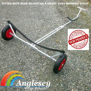 dinghy launching trolley with webbing strap